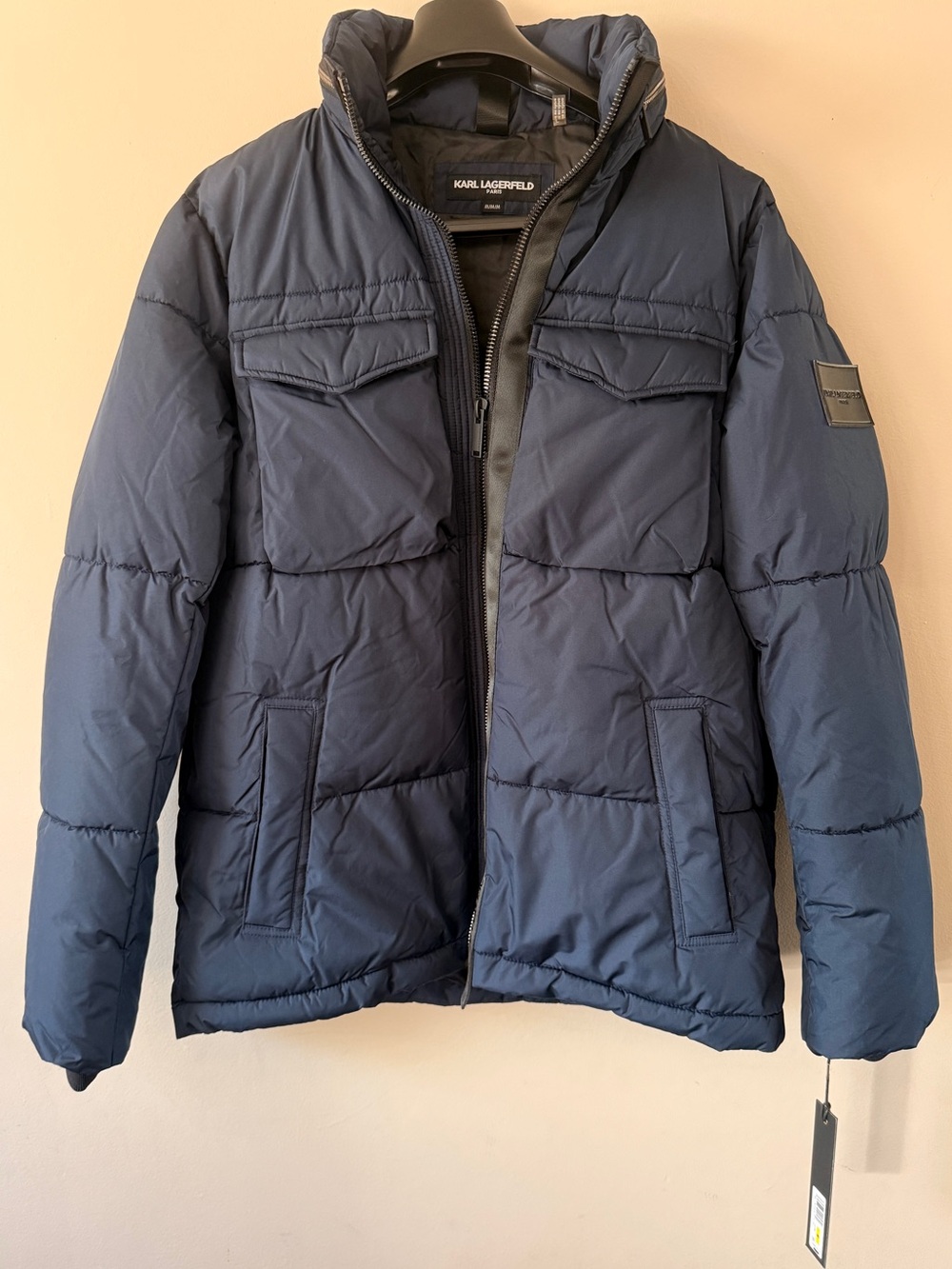 Karl Lagerfeld Men's Dark Navy Quilted Puffer Jacket(brand new)